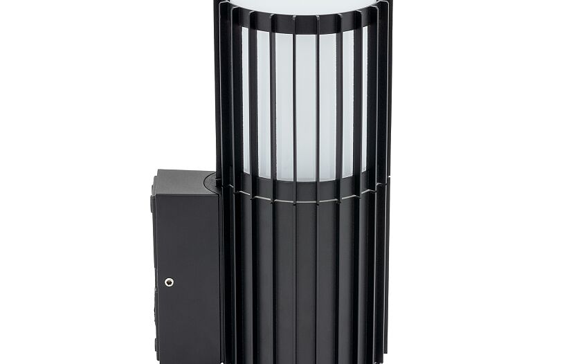 Shirano E27 buitenwandlamp met spotkap IP54 zwart
