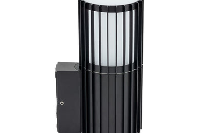 Shirano E27 buitenwandlamp met spotkap IP54 zwart