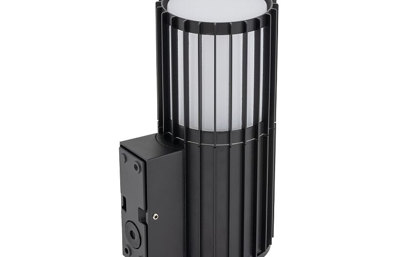 Shirano E27 buitenwandlamp met spotkap IP54 zwart