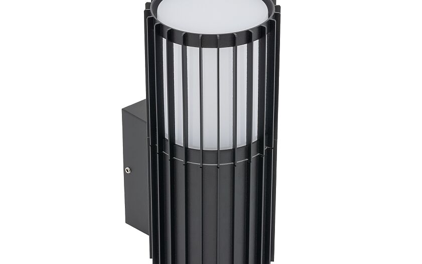 Shirano E27 buitenwandlamp met spotkap IP54 zwart