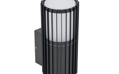Shirano E27 buitenwandlamp met spotkap IP54 zwart