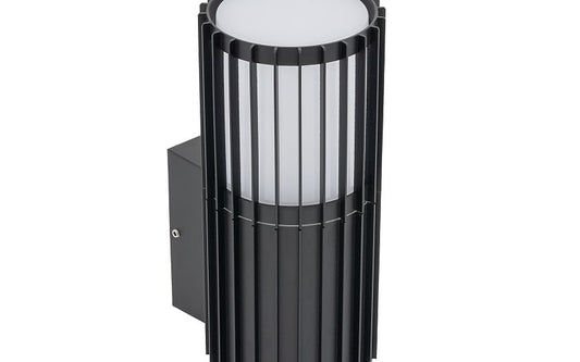 Shirano E27 buitenwandlamp met spotkap IP54 zwart