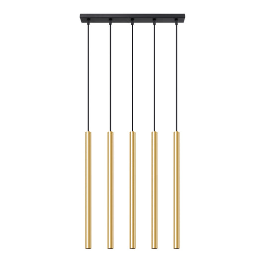 PASTELO 5L lineaire hanglamp 5x G9 goud, hout of beton