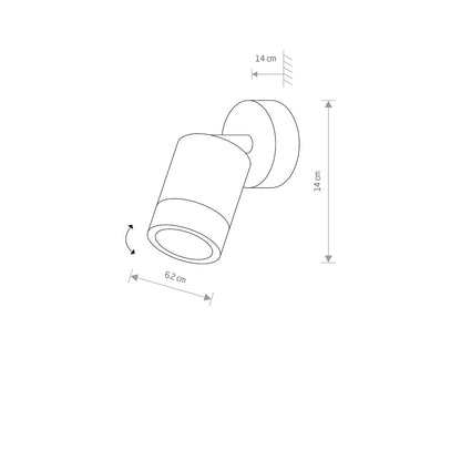 BLOX verstelbare wandlamp afmetingen