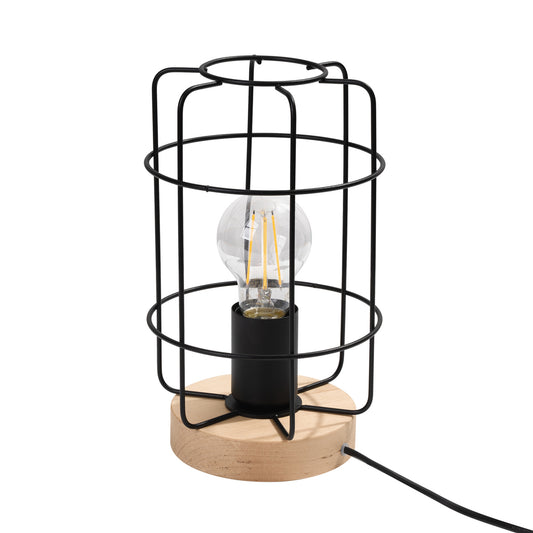 GOTTO tafellamp E27 zwart met hout