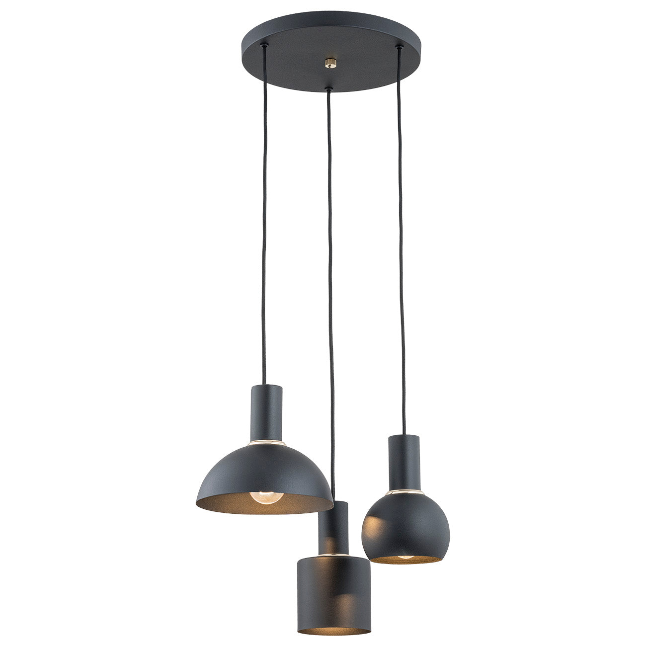 Sines hanglamp Zwart 3-lichts