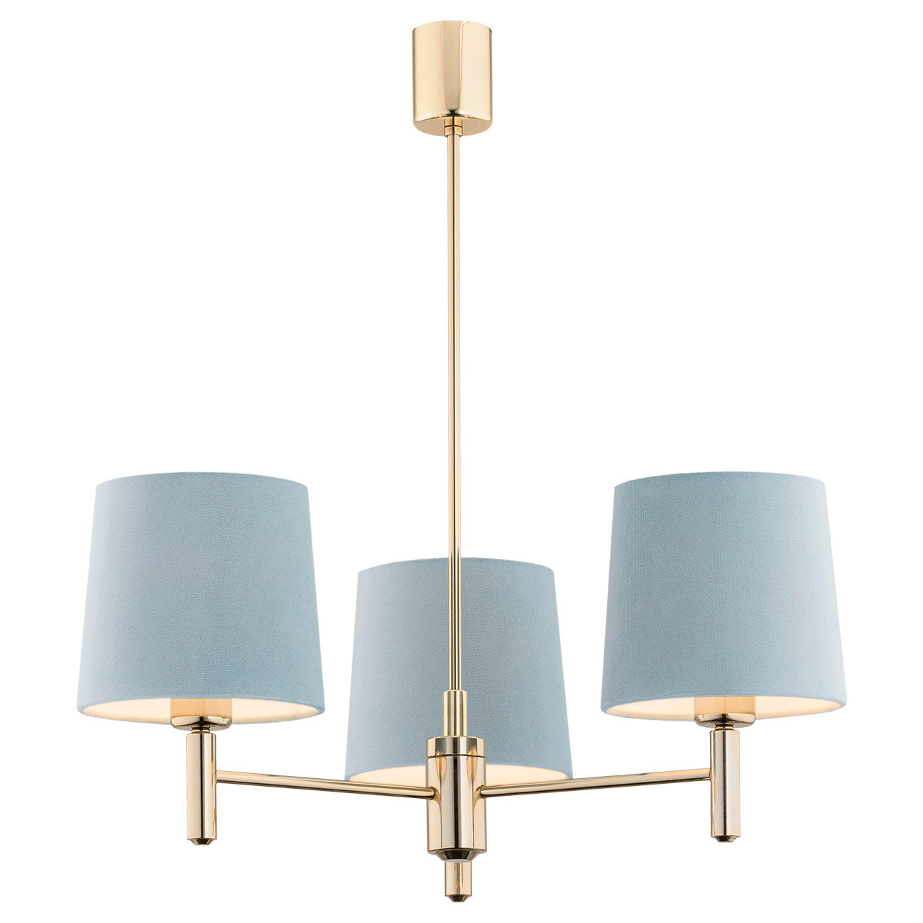 Ponte hanglamp Blauw-donkermessing 3-lichts