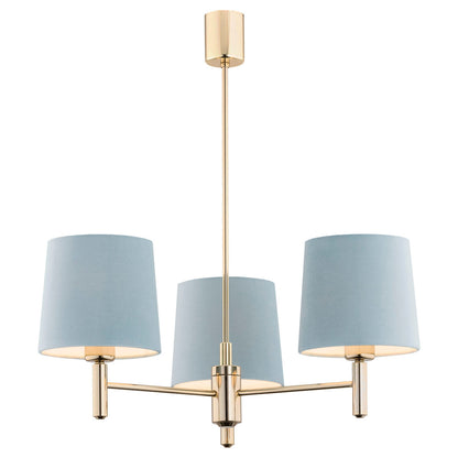 Ponte hanglamp Blauw-donkermessing 3-lichts