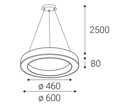 LED2 SATURN SLIM P-Z hanglamp - afmetingen
