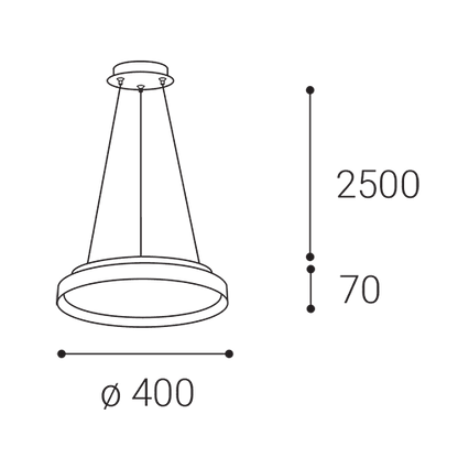 LED2 MOON P/N-Z hanglamp - afmetingen