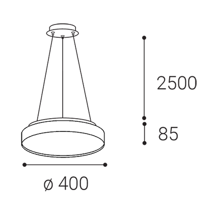 LED2 TORO P/N-Z hanglamp - afmetingen