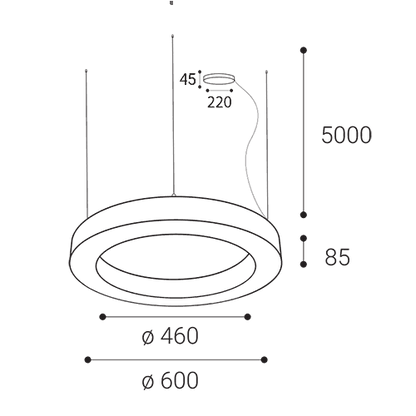 LED2 SATURN SLIM II P/N-Z hanglamp - afmetingen