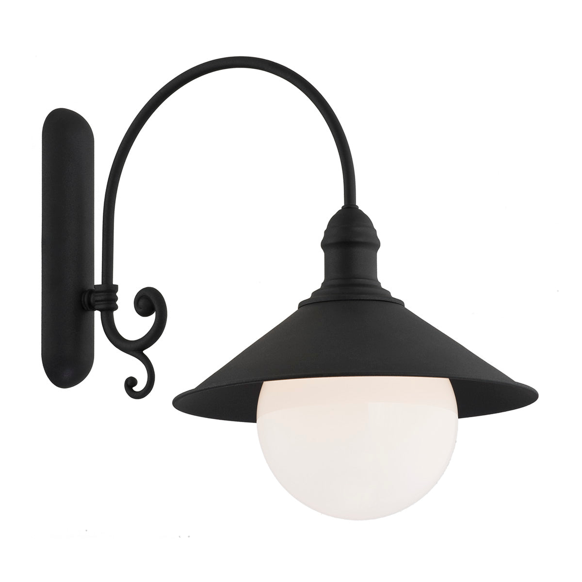 Erba Bis wandlamp Zwart-opaal