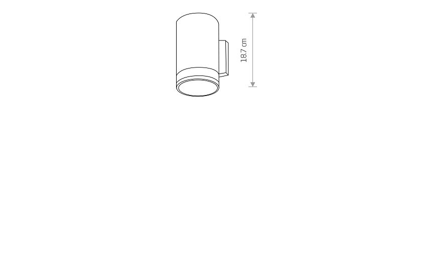 Rockaro E27 buitenwandlamp spot IP44 grafiet