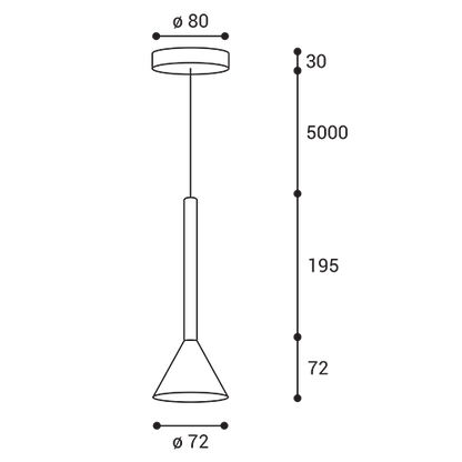 LED2 KONO Z conische hanglamp - afmetingen
