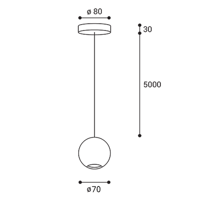 LED2 OCCO Z hanglamp - afmetingen