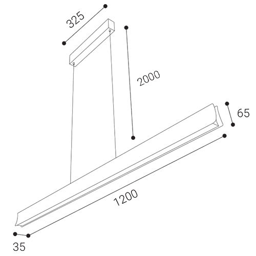 LED2 HELA hanglamp - afmetingen
