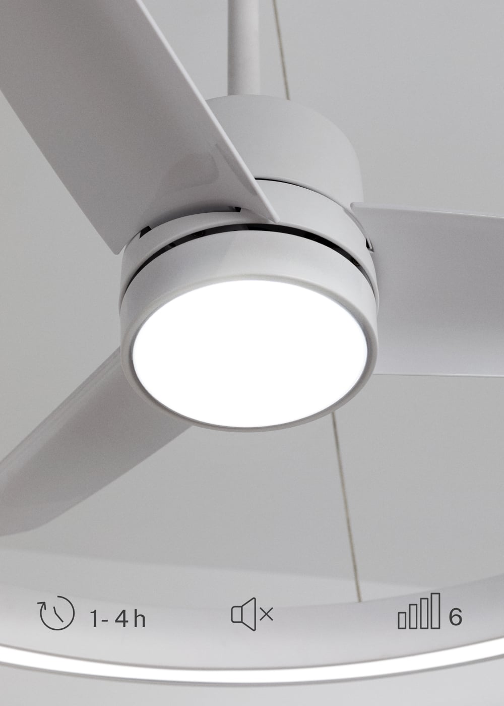 Halovaro plafondventilator met LED-lichtring DC 36W Ø108 cm