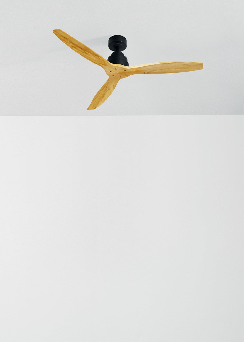 Lignaro plafondventilator zwart / licht hout
