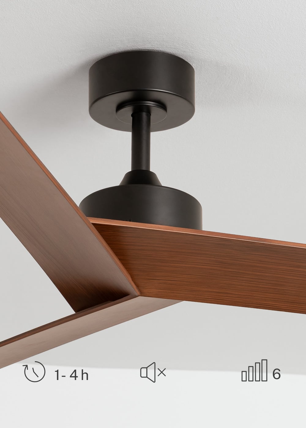 Sharpavo plafondventilator zonder lamp DC 40W Ø132 cm zwart donker hout