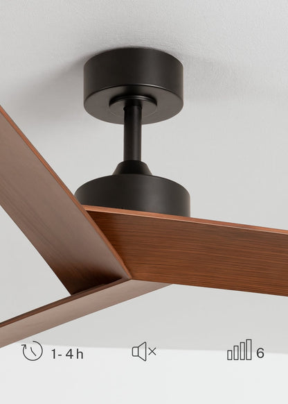 Sharpavo plafondventilator zonder lamp DC 40W Ø132 cm zwart donker hout