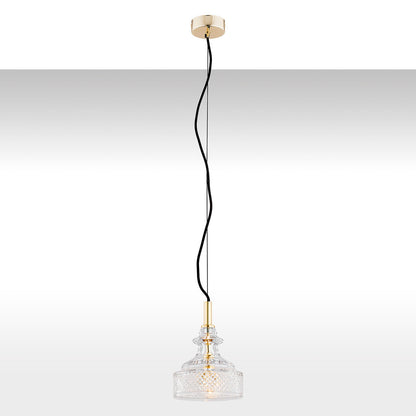 Cruz hanglamp 1-lichts Transparant-messing