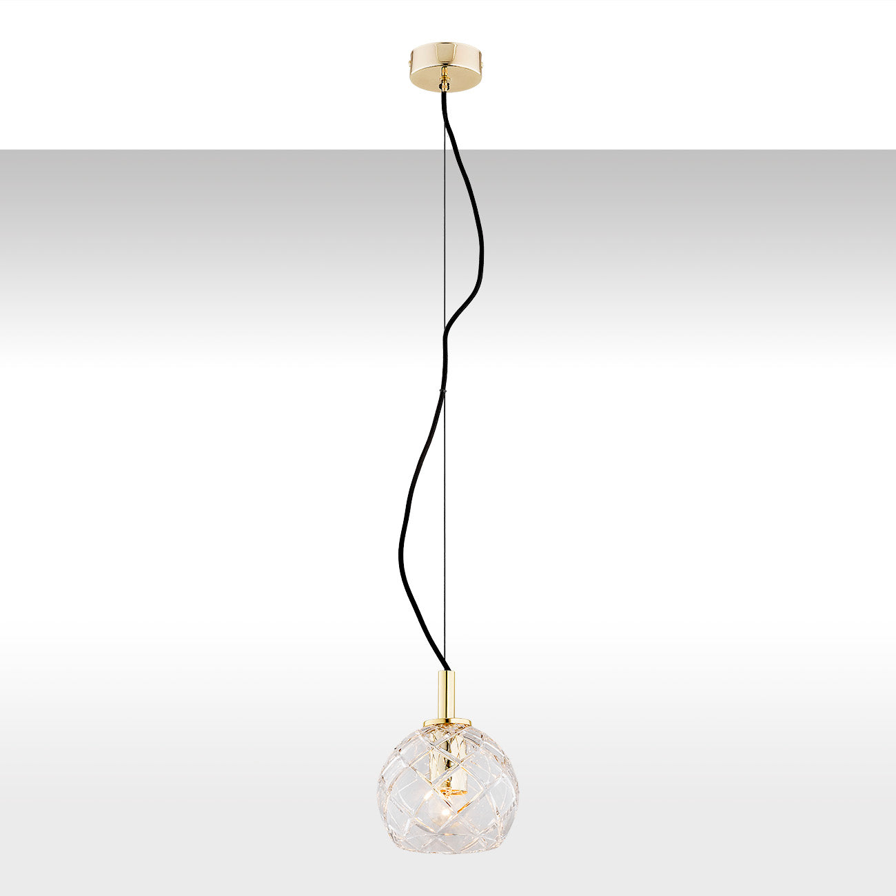 Oviedo hanglamp Transparant-messing klein 1-lichts