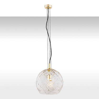 Oviedo hanglamp Transparant-messing groot 1-lichts