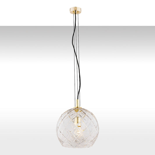 Oviedo hanglamp Transparant-messing groot 1-lichts