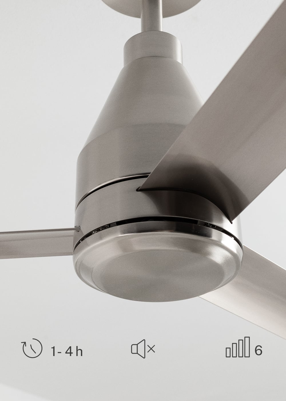 Stelvaro plafondventilator zonder lamp DC 40W Ø132 cm nikkel