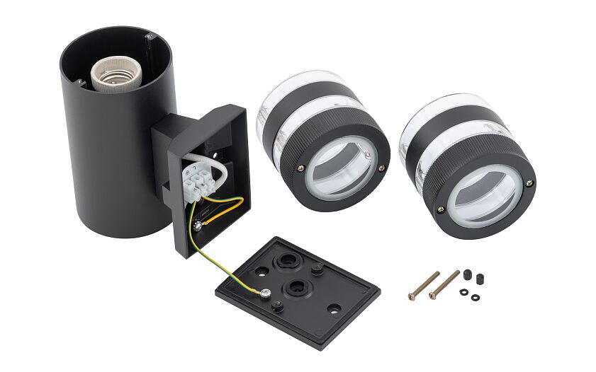 Sieraro E27 buitenwandlamp up-down IP54 zwart