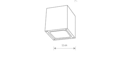 Khumaro G9 buitenwandlamp kubus IP44 grafiet