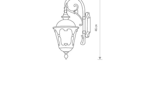 Tybaro E27 buitenwandlamp klassiek IP44 zwart-goud