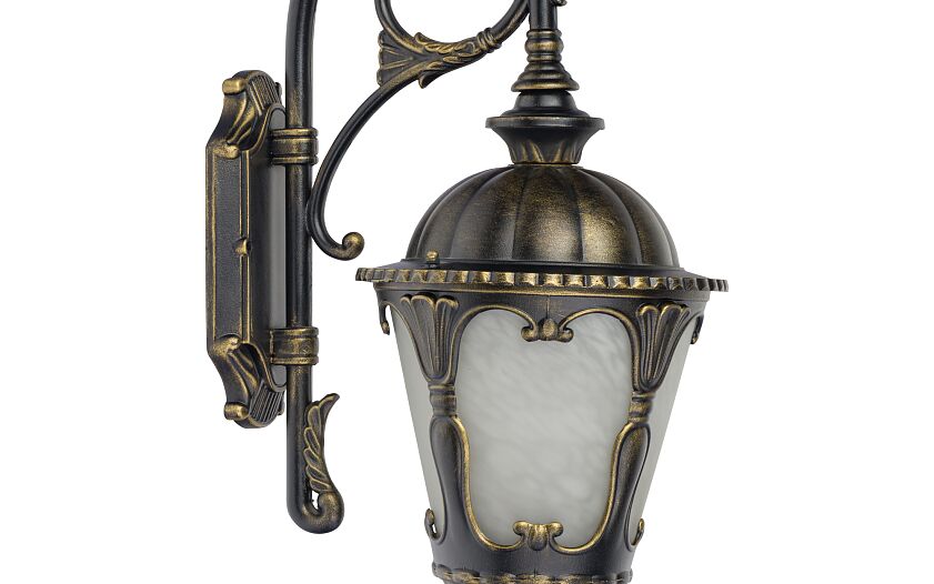 Tybaro E27 buitenwandlamp klassiek IP44 zwart-goud