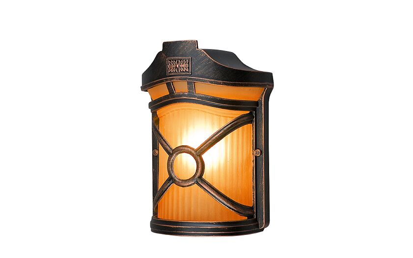 Donaro E27 buitenwandlamp klassiek IP44 zwart-koper