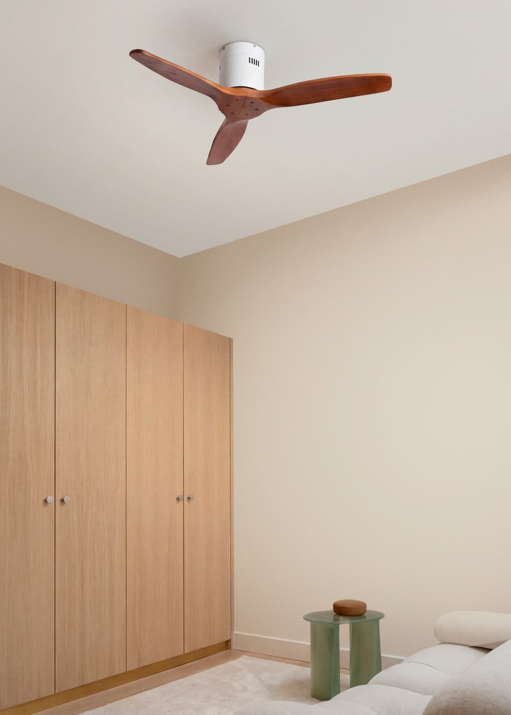 Naturavo plafondventilator wit / donker hout
