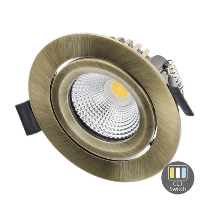 Slimaro LED inbouwspot Slim-Fit 4W/6W CCT-switch dimbaar IP65 champagne