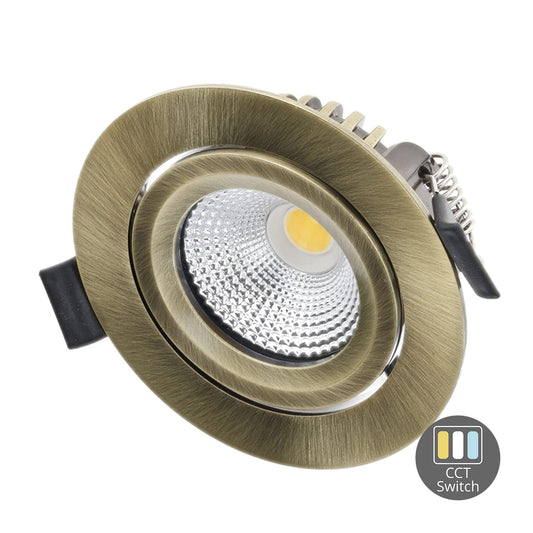 Slimaro LED inbouwspot Slim-Fit 4W/6W CCT-switch dimbaar IP65 champagne