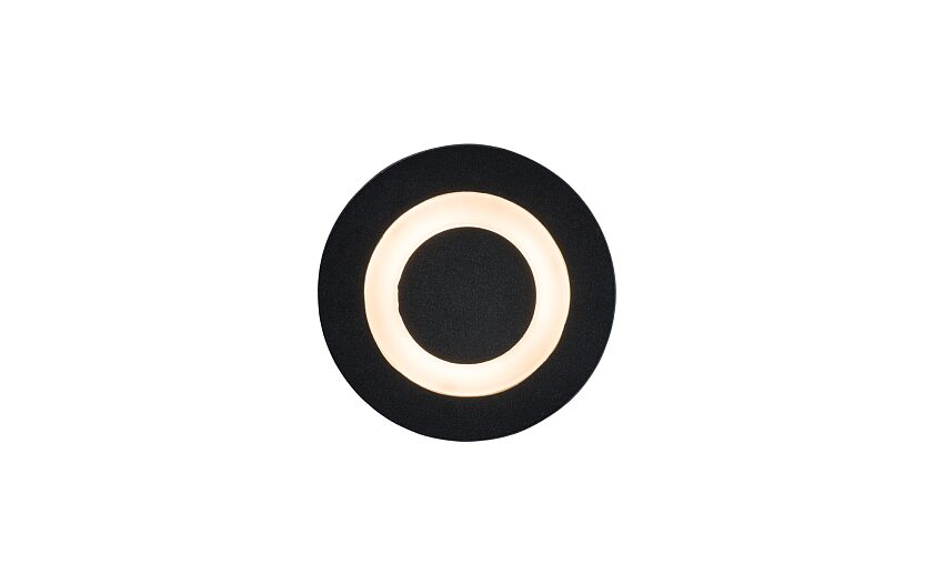 Circlaro LED inbouw buitenwandlamp rond IP65 zwart
