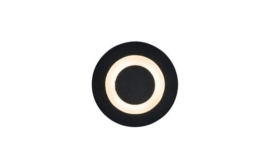 Circlaro LED inbouw buitenwandlamp rond IP65 zwart