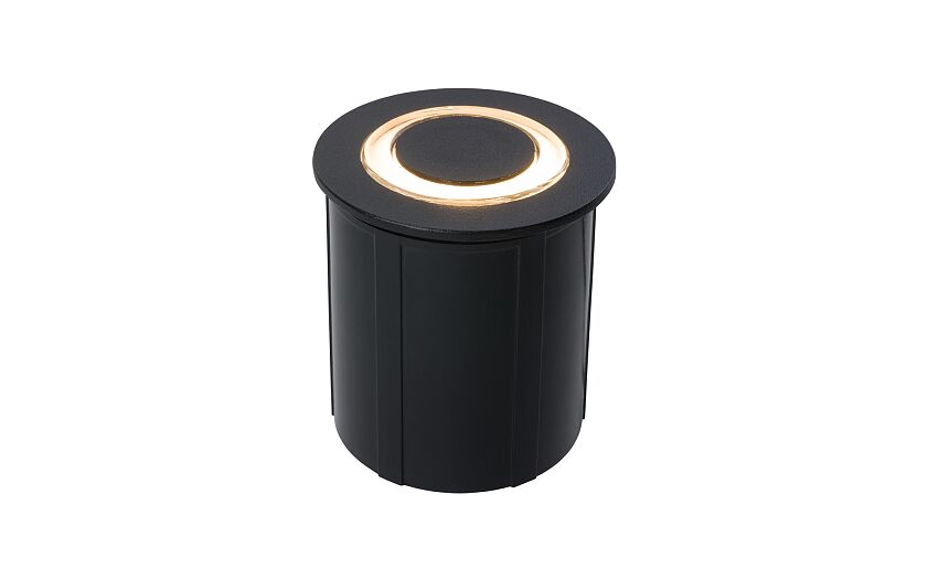 Circlaro LED inbouw buitenwandlamp rond IP65 zwart