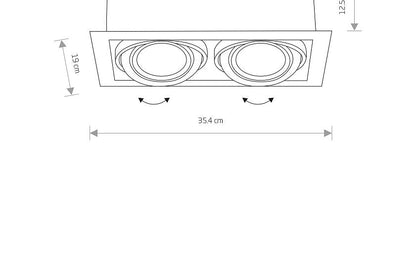 DOWNLIGHT II wit maattekening (zaagmaat 32 x 16,5 cm)