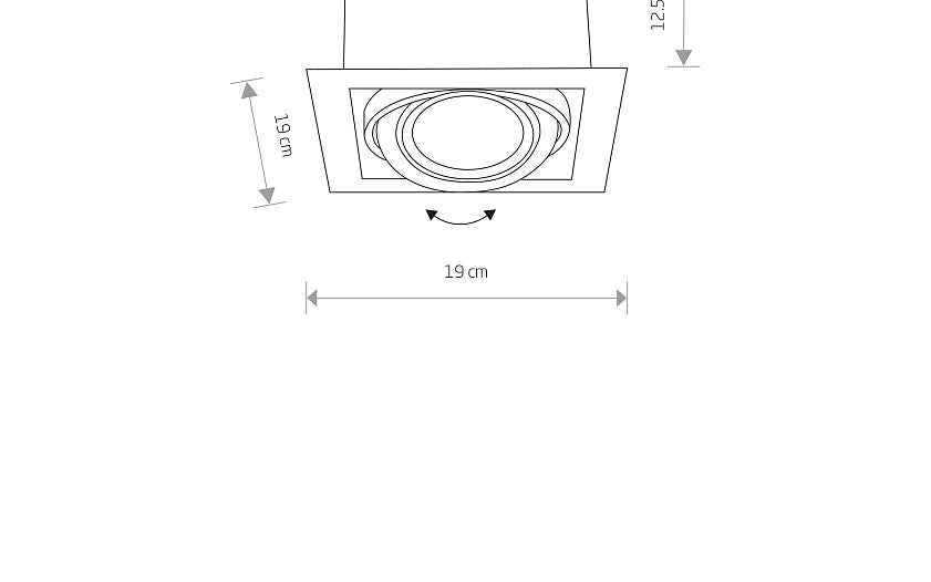 DOWNLIGHT I wit maattekening (zaagmaat 16,5 x 16,5 cm)