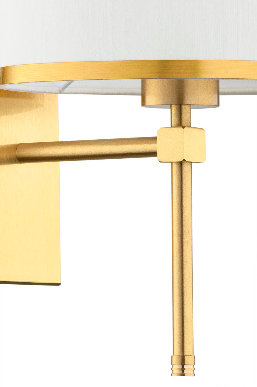 Abbano wandlamp Crème-messing