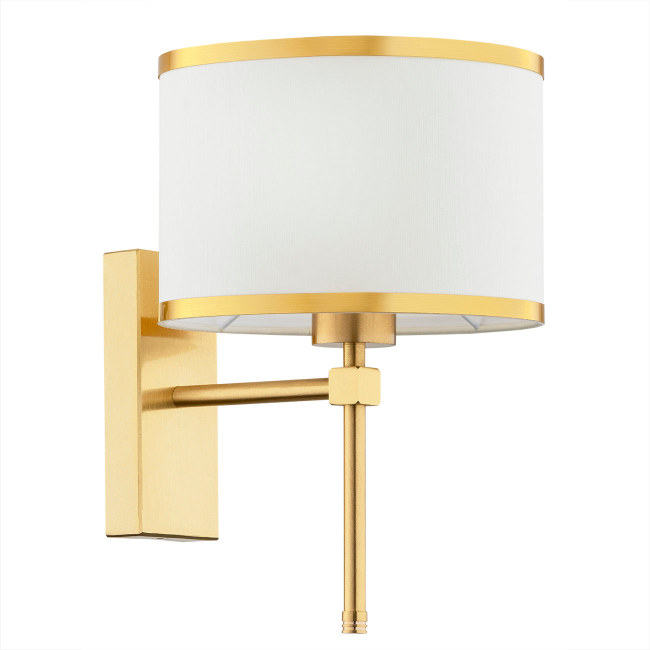 Abbano wandlamp Crème-messing