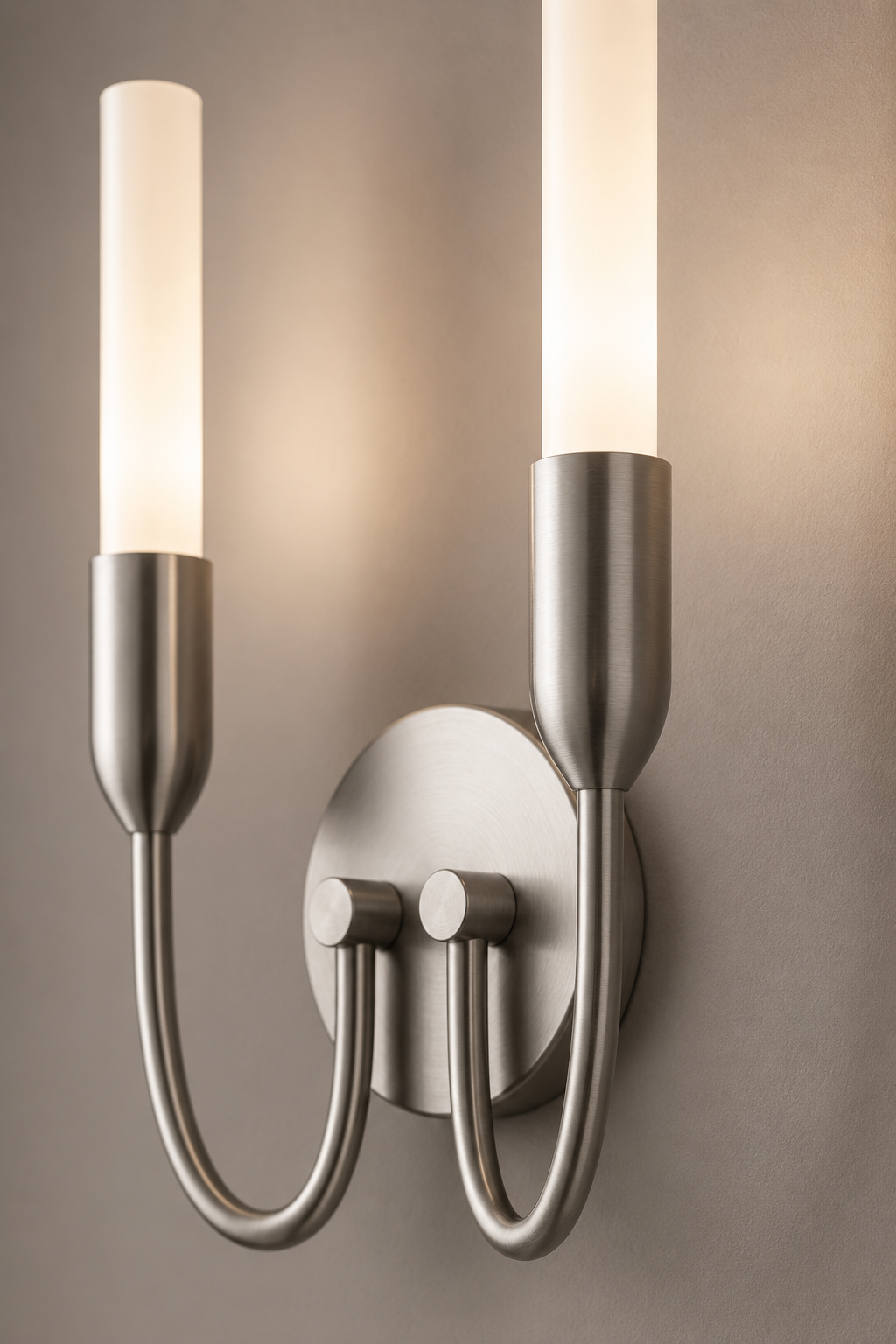 Augustine wandlamp Melkwit-nikkel