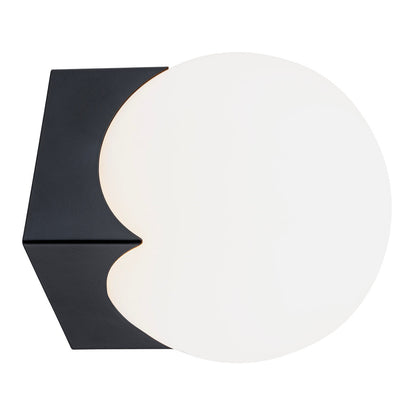 Austin wandlamp Opaalglas-zwart