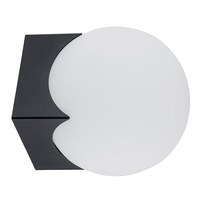 Austin wandlamp Opaalglas-zwart