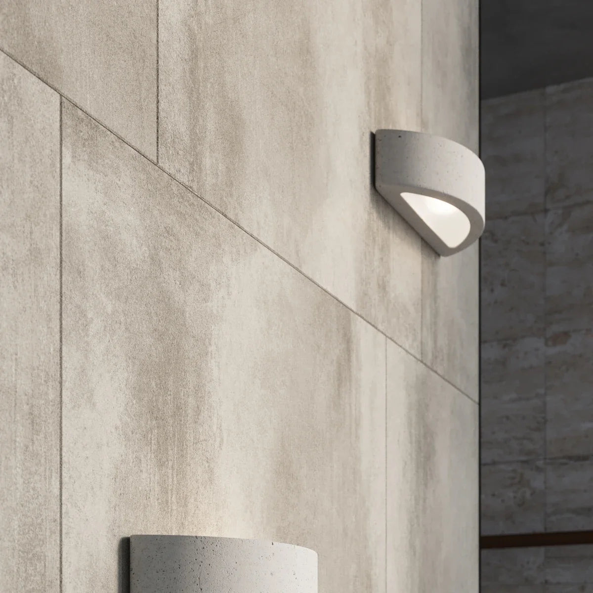 Atena rohe Beton-Wandleuchte G9 | Industrielle Wandbeleuchtung