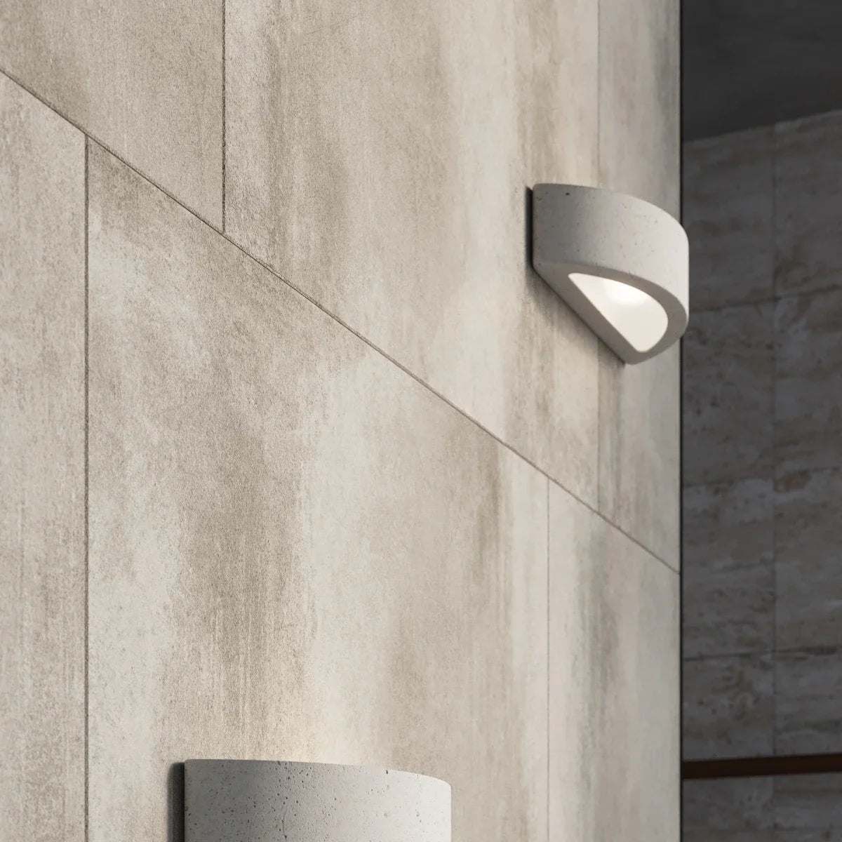 Atena Raw betonnen wandlamp G9 industrieel